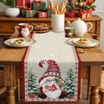thumbnail image 4 of Christmas Gnomes Cotton Linen Table Runner for Dining Kitchen, Xmas Tree Snowflake Winter Holiday Gifts Wedding Outdoor Party Tablerunners Decoration, Dresser Scarf Coffee Tablecloth Runners 16"x72", 4 of 9