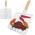 thumbnail image 1 of SHISUYAN Barbecue en Acier Inoxydable avec Grille de Cuisson pour Rangement Pratique Kaki 2 Pcs, 1 of 8