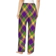 thumbnail image 3 of Haiem Mardi Gras Plaid Women's Pajama Pants Ultra Lightweight Pjs Bottoms Sleepwear Bottom Pants With Pocket Drawstring-Small, 3 of 9