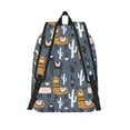 thumbnail image 2 of Lsque Llama and Cactus Pattern Canvas Daypack, Durable Backpack, High-quality Versatile Backpack,Vintage Compact Backpack-Medium, 2 of 6