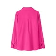 thumbnail image 6 of Scyoekwg Womens Long Sleeve Tops Pullover Tops Loose Solid Color Fall Clothes Turndown Collar Button Shirts Trendy Dressy Casual Womens Clothes(Hot Pink,S), 6 of 7