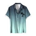 thumbnail image 1 of Wyzesi Red Shirt Men Short Sleeve Men Short Sleeved Fashionable Color Gradient Printed Coconut Tree Pattern Men Seaside Beach Shirt Striped Shirt Dress Men Button Down, 1 of 5