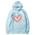 thumbnail image 5 of Plebaso Women's Heart Printed Hoodies Drawstring Long Sleeve Sweatshirts Loose Pullover Tops with Pockets, 5 of 5