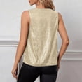 thumbnail image 4 of XAOFW Women's Tank Tops Carnival Sparkly Sequins Sleeveless V Neck Elegant Vest Daily Wear Stylish Cozy Tops, 4 of 6