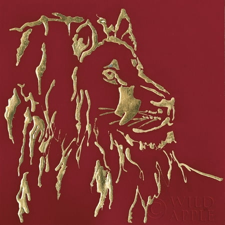 Gilded Lion on Red Poster Print by Chris Paschke