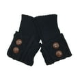 thumbnail image 3 of 1 par de calentadores de piernas de punto, medias de invierno cálidas para mujer, puños de botas negro, 3 of 9