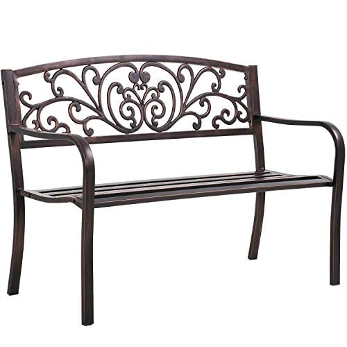 Garden Bench for Patio Outdoor Bench Metal Bench Park Bench Cushion for