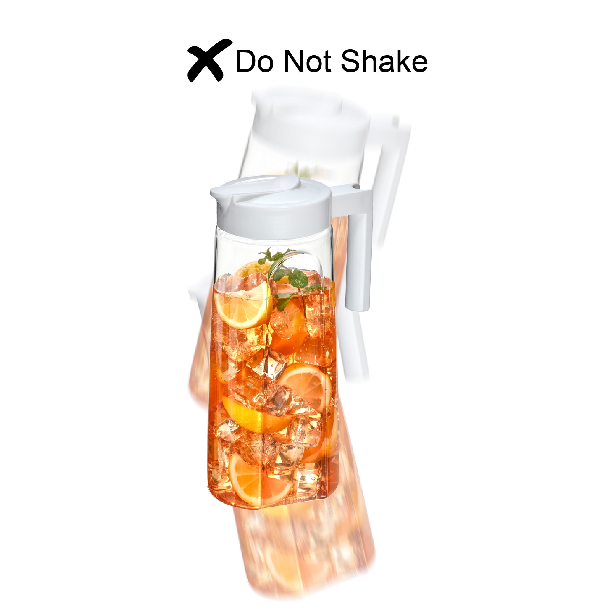 Amazing Abby - Slim - Tritan Pitcher (64 oz), Unbreakable Plastic Pitcher with Lid, BPA-Free, Heat-Resistant, Dishwasher-Safe, Great for Both Iced and Hot Drinks, Indoors and Outdoors, White