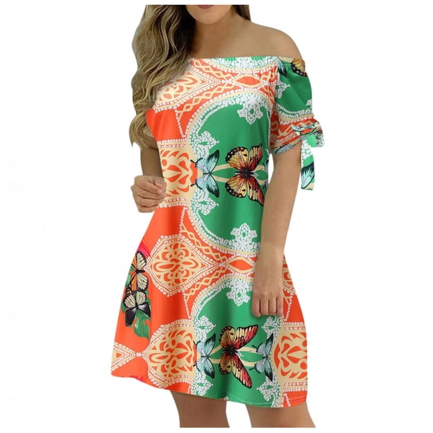 Vestido tipo jersey con estampado de flores Gegular de manga corta a la moda para mujer Pompotops ghjkhdj15211