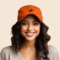 thumbnail image 3 of Dalix Olive Embroidered Cap Cotton Baseball Cute Cool Dad Hat Womens in Orange, 3 of 5
