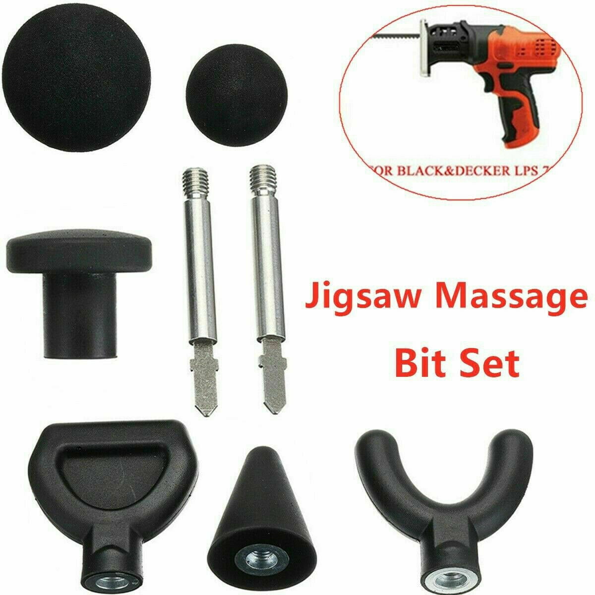 Percussion Massage 6pcs Tip Bit For Jigsaw Massager Adapter