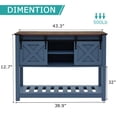 thumbnail image 3 of Entryway Table with Storage Shelf, Sliding Barn Doors Console Table for Living Room Hallway, Blue, 3 of 6