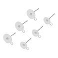 thumbnail image 4 of 100 Pcs Stainless Steel Pad Pierced Post Earring Pin Post with Loop Flat Round Blank Peg Ear Stud Components for DIY Ear, 4 of 7