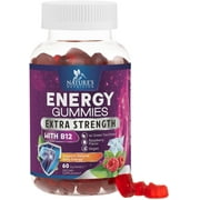 Energy Gummies - Vitamin B12 1000 mcg Per Serving - Daily Energy Chews with Natural Caffeine from Green Tea, Berry Flavored B12 Gummy Exercise Supplement for Running Cycling & Sports - 60 Gummies