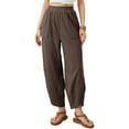 thumbnail image 3 of TRUBKH Womens Sweatpants Cargo Pants Vintage Pants Flare Pants Womens Fall Pants Wide Leg Sweat Pants Corduroy Pants Coffee L, 3 of 7