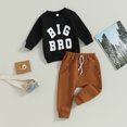 thumbnail image 2 of Fortune Ensemble d'Hiver pour Tout-Petit Garçon Grand Frère Chandail à Col Rond et Pantalon Ensemble 2 Pcs 1-6 Ans, 2 of 8