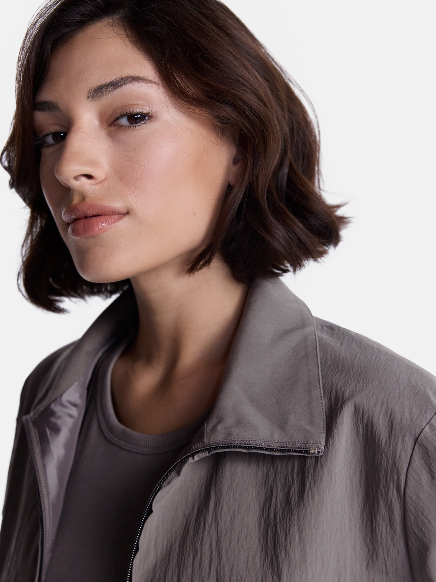 Avia Women's Funnel Neck Jacket with Long Sleeves, Sizes XS-XXXL