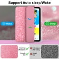 thumbnail image 5 of Dteck Smart Case for iPad iPad (A16) 11th Generation 11-inch 2025, iPad 10th Generation 10.9-inch 2022,Glittering Sparkly Shockproof Cover with Sparkly Crystal Clear Back and Pencil Holder,Pink, 5 of 6