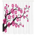 thumbnail image 2 of Ambesonne Cherry Blossom Shower Curtain, Floral Sakura Tree, 69"Wx75"L, Charcoal Grey Pink, 2 of 4