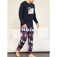 thumbnail image 3 of Elippeo Christmas Family Pajamas Matching Set, Bear Print Long Sleeve T-shirt with Pants Sleepwear Loungewear, 3 of 10
