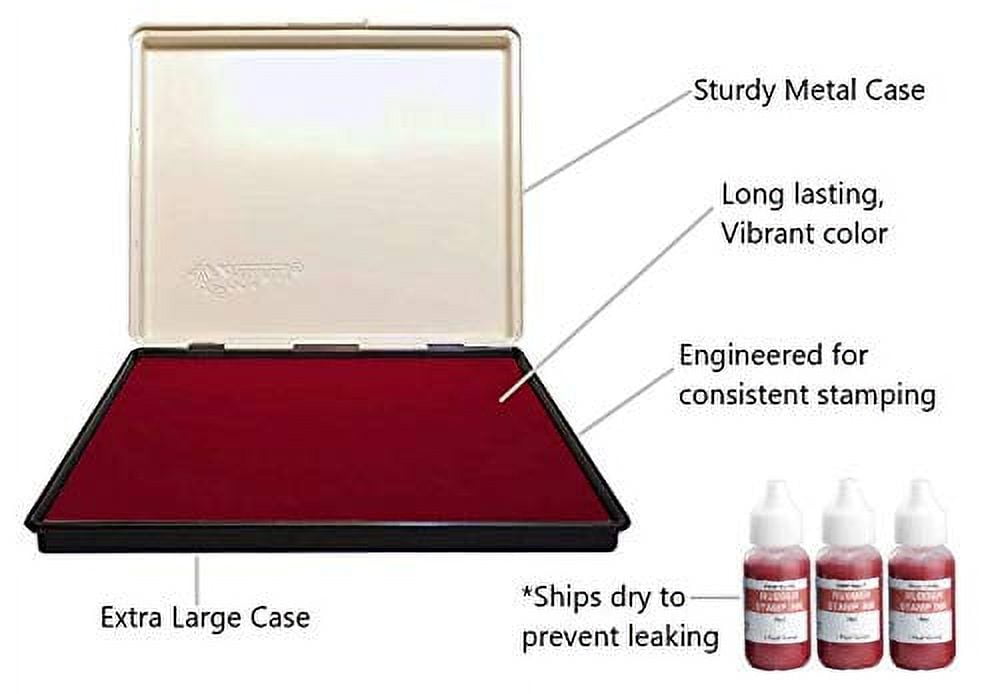 Infusion 8" x 12" Extra Large Industrial Stamp Ink Pad, Your Go to Large Stamp Ink Pad for Bright Color, Even Coverage and Durability, Red Stamp Pad