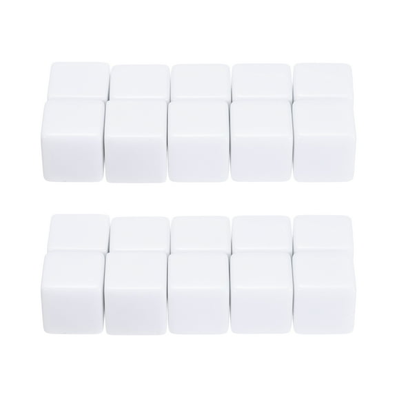 12 mm Acrylic Dice Blank, 20 Pcs Standard Game Dice Square Corner for Board Games Teaching, White