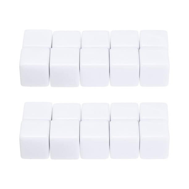 Dados Acrílicos en Blanco de 18 mm, 20 Pcs Dados de Juego Estándar con Esquinas Cuadradas para Juegos de Mesa y Enseñanza, Blanco