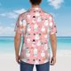 thumbnail image 4 of Fotbe Cute Pink Snowman Cat Camisa Hawaiana para Hombre Unisex – Camisa Casual de Verano con Botones de Manga Corta de Algodón y Lino,Large, 4 of 7
