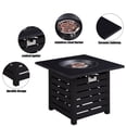 thumbnail image 3 of Outdoor Propane Fire Pit Table, 32-inch Square 50,000BTU Auto-Ignition Propane Gas Fire Table with Waterproof Cover, for Patio Deck Garden Backyard, 3 of 7