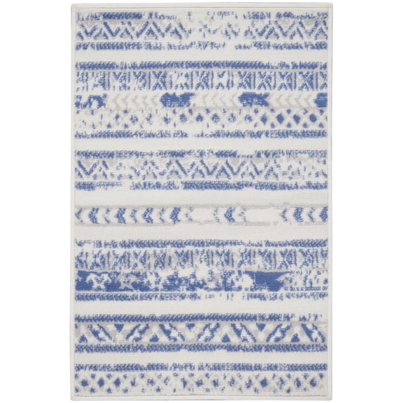 Nourison Whimsicle WHS16 Indoor only Area Rug - Ivory Blue 2' x 3'