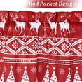 thumbnail image 3 of 2 Pcs Velvet Tier Curtain, Rod Pocket Christmas Tree Deer Print Small Curtain, 3 of 7