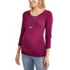 Maternity Long Sleeve Knit Top with Side Ruching -- Available in Plus Sizes