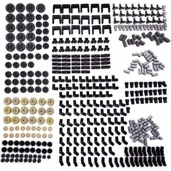 452 Pcs Gear Set Compatible with Lego Technic, Chain Link Connectors Gears Bricks for Robot STEM MOC （Random Color）