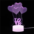 thumbnail image 2 of Lámpara De Corazón De Amor Con Holograma 3D, Globo En Forma De Corazón, Luz Nocturna Acrílica Eigraketly HA025288-02, 2 of 6