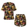 thumbnail image 5 of Lsque Mushrooms And Fern Stems Women's Short-Sleeved Pajama Set - 2 Piece Soft and Lightweight Sleepwear Set-X-Large, 5 of 9