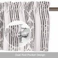thumbnail image 6 of Black Stripe Kitchen Curtain Valances for Windows Farmhouse Short Curtains, Modern Abstract Vertical Stripes Beige Rod Pocket Valance Curtain for Bedroom Cafe Living Room, 6 of 8