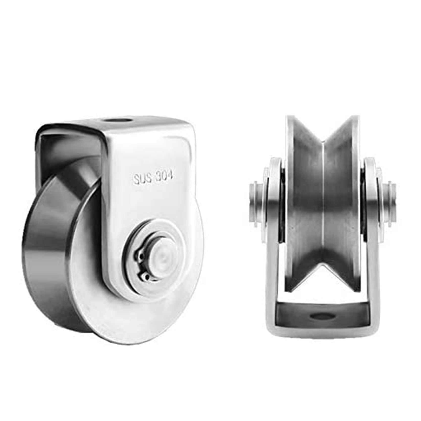 6Pcs 2 Inch V Type Pulley Roller 304 Stainless Steel Sliding Gate