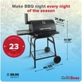 thumbnail image 5 of Grill Boss 23" Charcoal Barrel Grill, Adjustable Grate Large Cooking Area, Black, 5 of 13