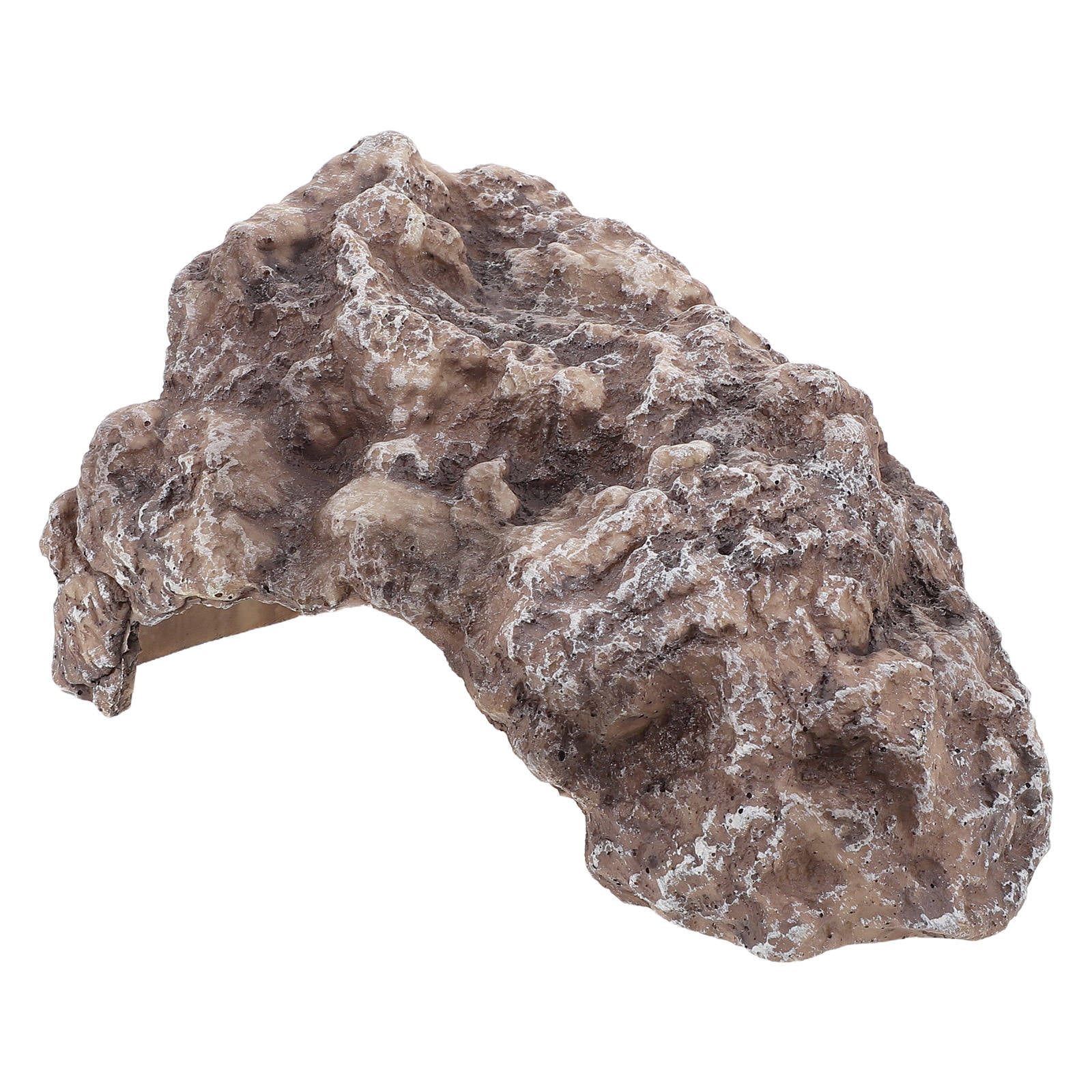 Phenofice Reptile Cave Hideout for Aquarium , Light Brown Natural Habitat Simulation, Reptile Shelter Accessory 1 Piece