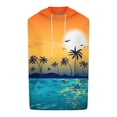 thumbnail image 5 of Hyknon Tank Tops Men Independence Day Hooded Tank Top 3D Non Positioning Sunset Tree Print Sleeveless Head Drawstring Pocket Hooded Tank Top Casual T-shirt Top Tops, 5 of 5