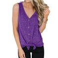 thumbnail image 6 of Nlife Women Sleeveless V Neck Buttons Tie Front Tank Top, 6 of 6