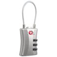 Protege 3-Dial Combination Cable Luggage Lock, Silver