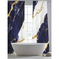 thumbnail image 5 of Blue Marble Sheer Curtains 96 Inch Length 2 Panels Set, Luxury Gold White Abstract Cracks Artwork Voile Window Treatment Semi Sheer Long Curtains Drapes for Bedroom/Living Room/Kitchen 52"x96"x2, 5 of 7