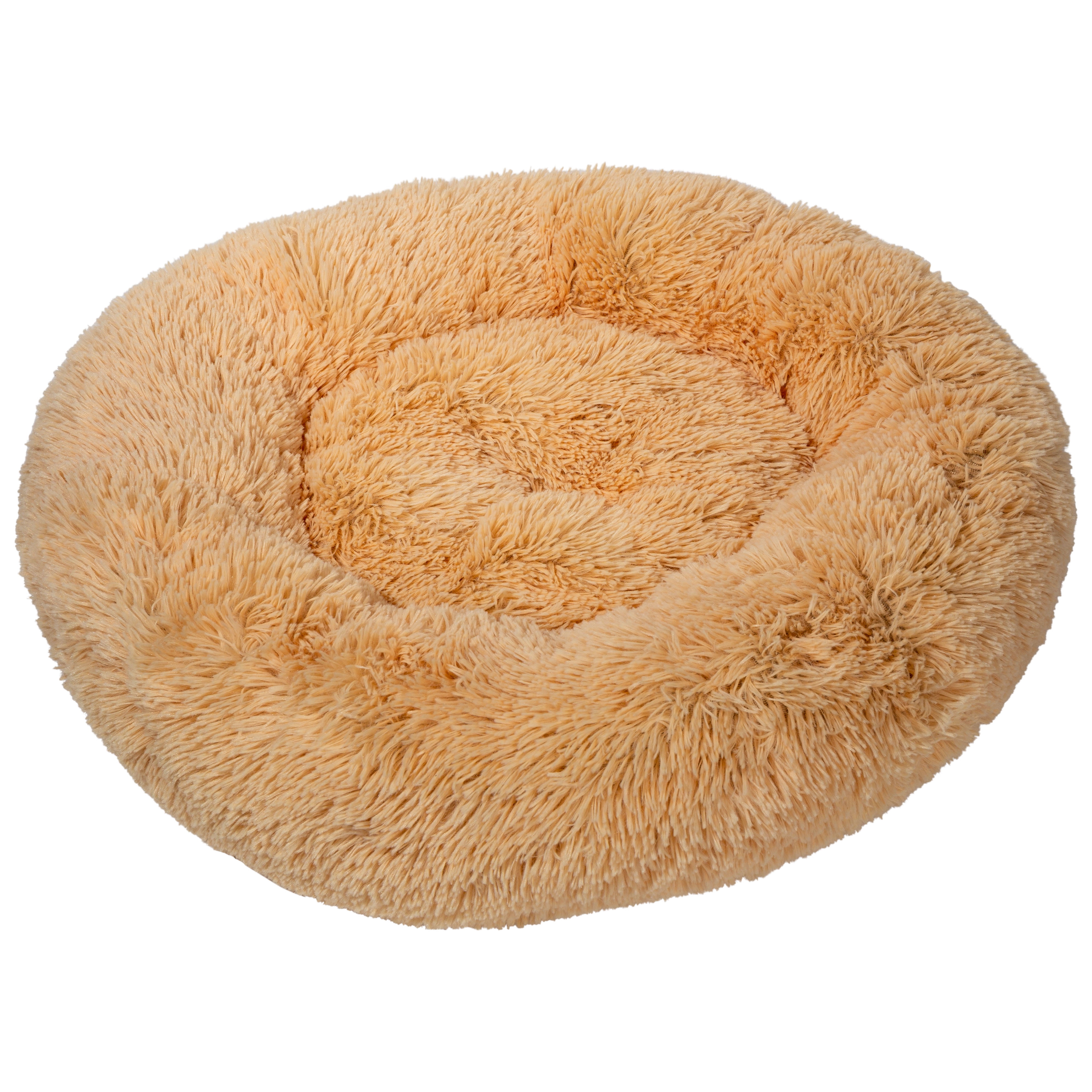 Franklin Pet Supply Pet Bed - Soft Puff Pet Bed - Luxury Bed for Dog - Faux Fur Round Plush Cushion