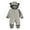 Grey, variant on Ulitacool Onesies For Boys Fall Winter Solid Color Long Sleeve Coat Jumpsuit Romper Footed Hooded Ears Baby Jumpsuit Adorable Boy Clothing 18-24 Months Red