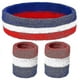 thumbnail image 3 of ZHAOCHENG Conjunto de muñequeras deportivas, muñequeras a rayas, muñequeras de entrenamiento deportivo de felpa, muñequeras de baloncesto, diademas que absorben la humedad y el sudor, para la cabeza, 3 of 5