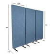 thumbnail image 6 of Stand Up Desk Store ReFocus Freestanding Noise Reducing Acoustic Room Wall Divider Office Partition (Steel Blue, 72"  x 66" , Zippered 3-Pack), 6 of 7