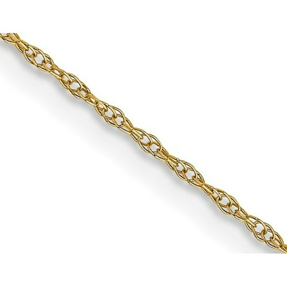 24 inch 6R Cable Rope Chain in 14 Karat Yellow Gold (0.6mm)