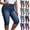 Black, variant on Cropped Jeggings Womens , Ladies Faux Denim Half Pants with Fake Pockets, Stretchy Skinny Jeans High Elastic Waist 3/4 Length Jegging, Capri Denim Trousers for Casual Wear Gym Yoga Athletic