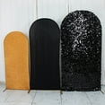 thumbnail image 6 of BalsaCircle 3 Black Gold Fitted Assorted Round Top Wedding Arch Backdrop Stand Covers Party Events Decorations Supplies, 6 of 8
